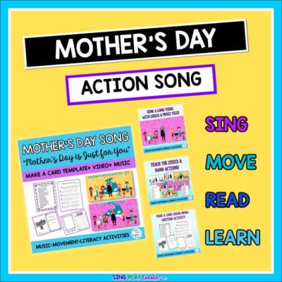 Mother’s Day Action Song and Card “Mother’s Day is Just for You” K-3 Activities - Image 5